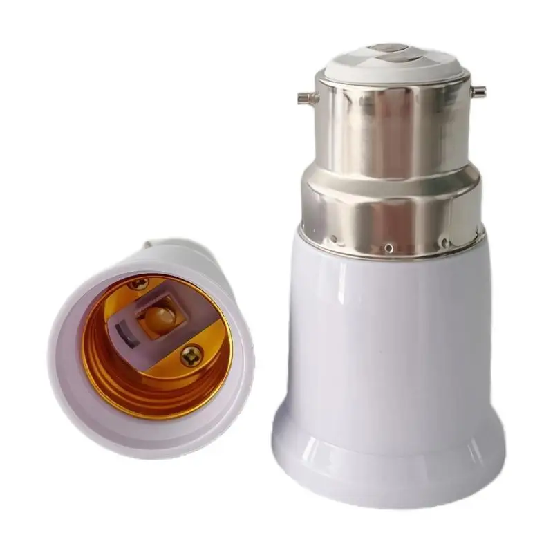 652F Tornillo tornillo Lámpara lámpara Adaptador bombilla a prueba calor B22 a E27 Cabezal conversión