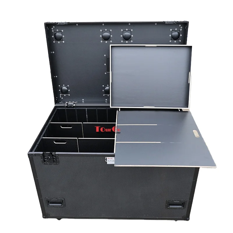 

Stackable Heavy Duty Utility Trunk Road Cases for Big Cable with Inside Divider with Tray