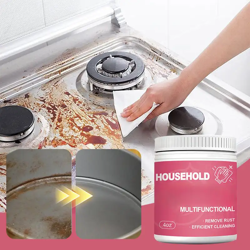 

100g Multi-purpose Oil Cleaning Paste Powerful Decontamination Kitchen Cleaner Stainless Steel Cookware Scratches Cleaner&Polish