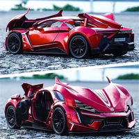 1:24 Lykan Hypersport Alloy Sports Car Model Diecast Metal Racing Vehicle Car Model High Simulation Sound and Light Kid Toy Gift