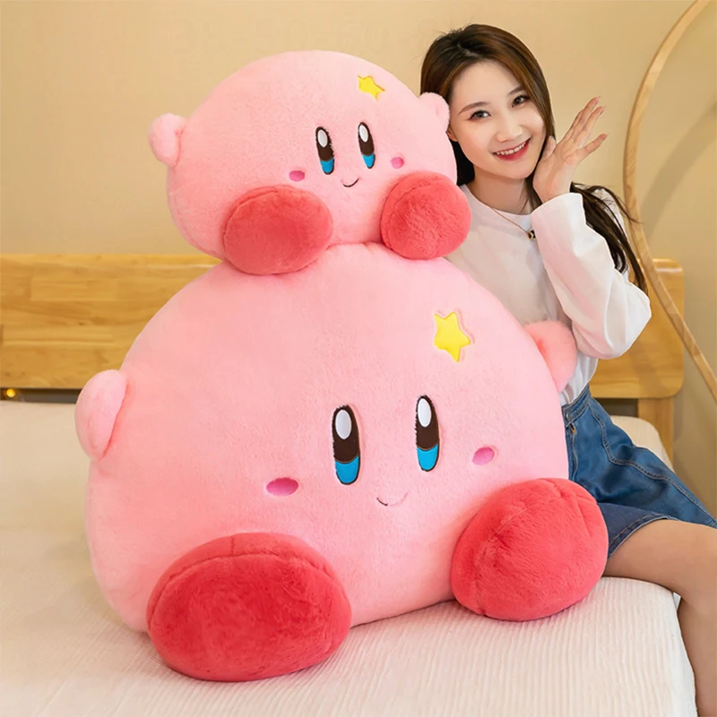 

70cm Cute Kirby Plush Toy Large Sleeping Pillow Cute Stuffed Animal for Kids Bedside Decor Hugging Cushion Birthday Xmas Gift
