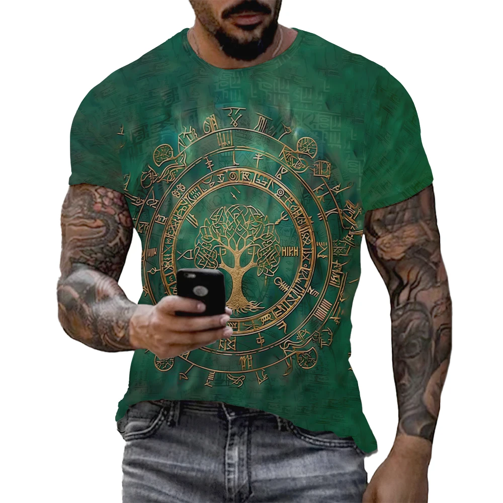 Viking Tattoo 3D Printed Men T - đánh giá và giá Summer Viking Clothing