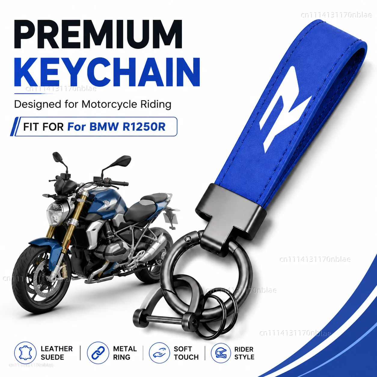 High-Grade Leather Suede Keychain Motorcycle Key Ring For BMW R1250R R1200R R1150R R1100R R850R F900R F800R Motorbike Key Holder