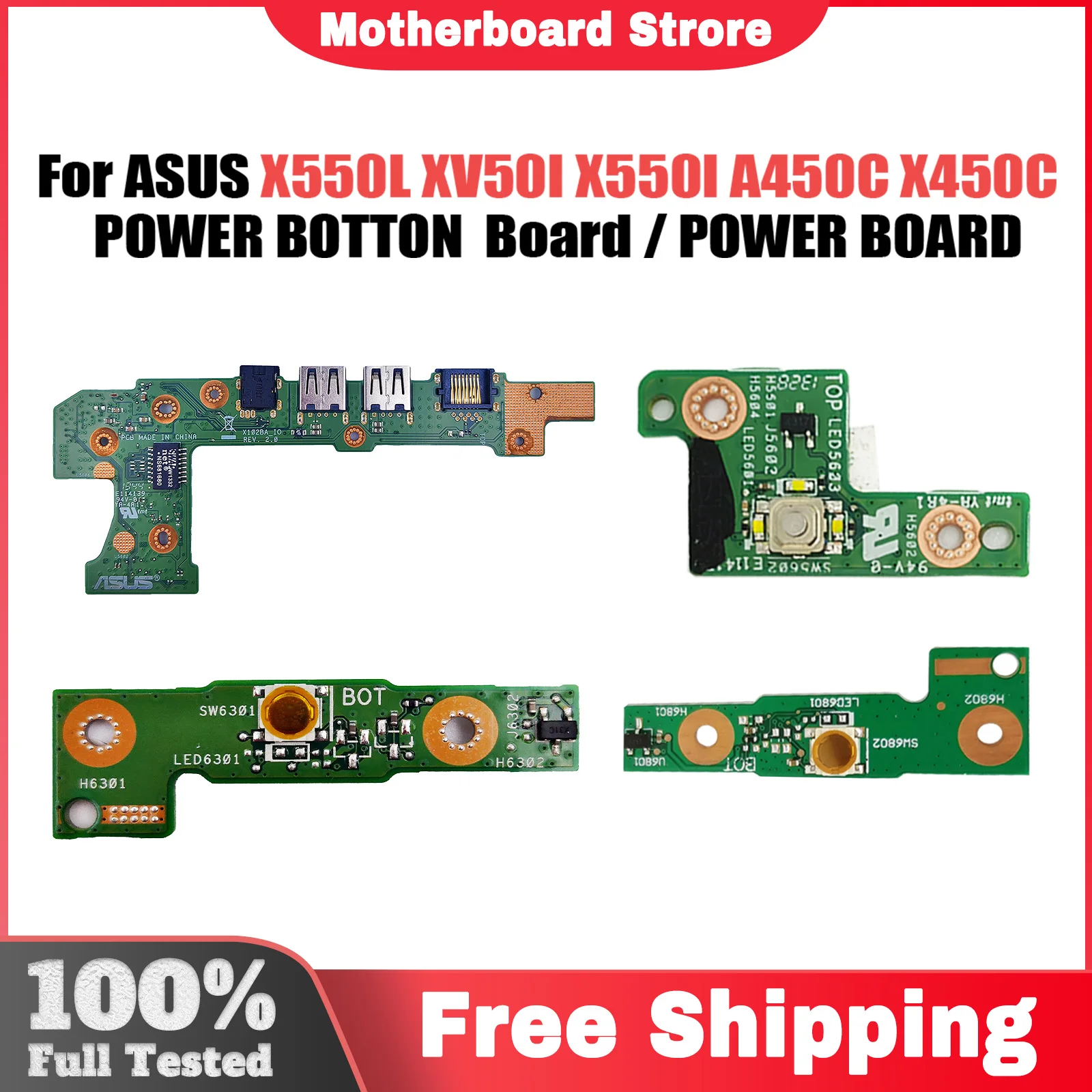 For ASUS X550L XV50I X550I A450C X450C F102B X102B POWER BOTTON SWITCH Board X550LD X550IU X102BA X450CC POWER BOARD