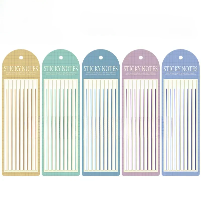 Highlighting Stickers Notes Thin Long Strips Transparent Sticky Students Colorful Fluorescent Index Scrapbook 20*6CM