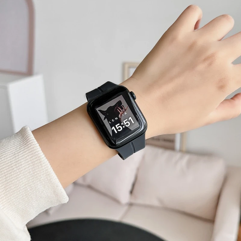 Magnetisches Silikonarmband für Apple Watch Ultra Band 49mm 46 42 45 41 38 44 40mm Armband iWatch Series 12 11 10 9 7 8 SE 6 5 4 3