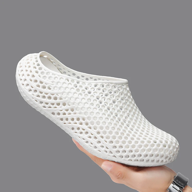 Men's Summer Shoes 3D Printed Fashion Breathable Hollow Sandals Outdoor Lightweight Non Slip Slippers Casual Sports Beach Shoes