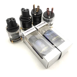 Japan Imported FURUTECH FI-11-N1(R) Copper Rhodium-Plated Platinum US Fever Audio Power Plug HIFI AC Connector IEC 15A/125V