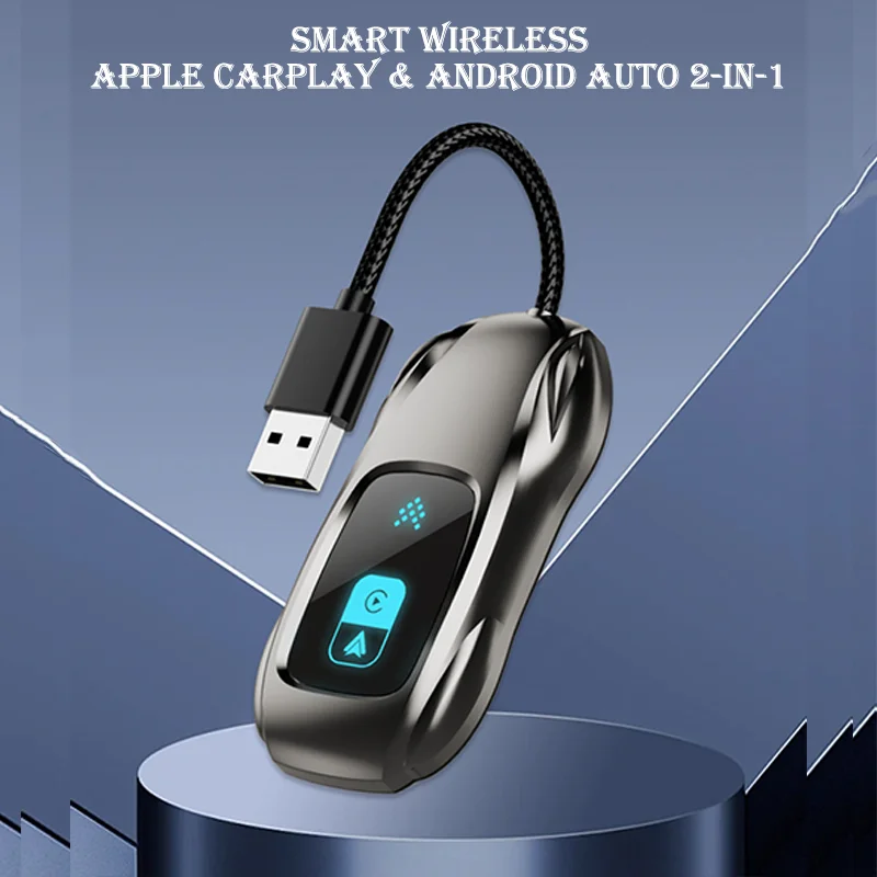 2in1 اللاسلكية CarPlay دونغل اللاسلكية أندرويد السيارات محول AI صندوق ذكي سيارة أنظمة ذكية للسيارة مع السلكية CarPlay