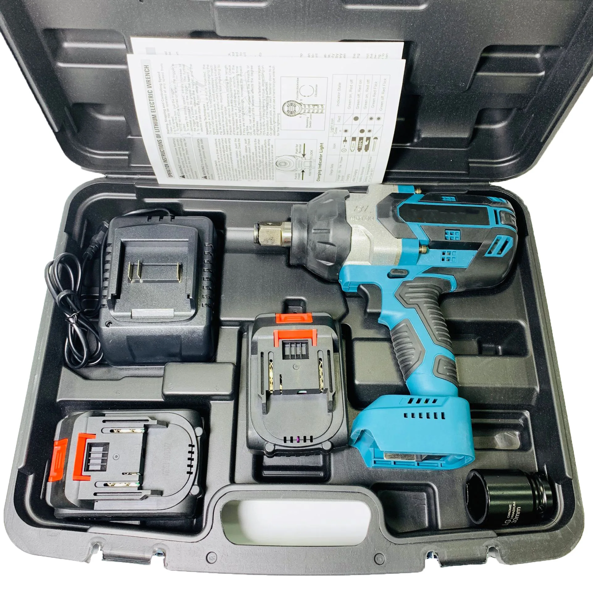 High Power Rechargeable Brushless Lithium Electric Impact Wrench 3/4