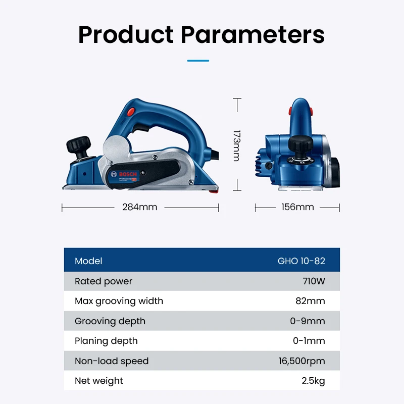 Bosch GHO 10-82 Compact Electric Planer Heavy Duty Power tools Electric hand planer Electric planer for woodwor