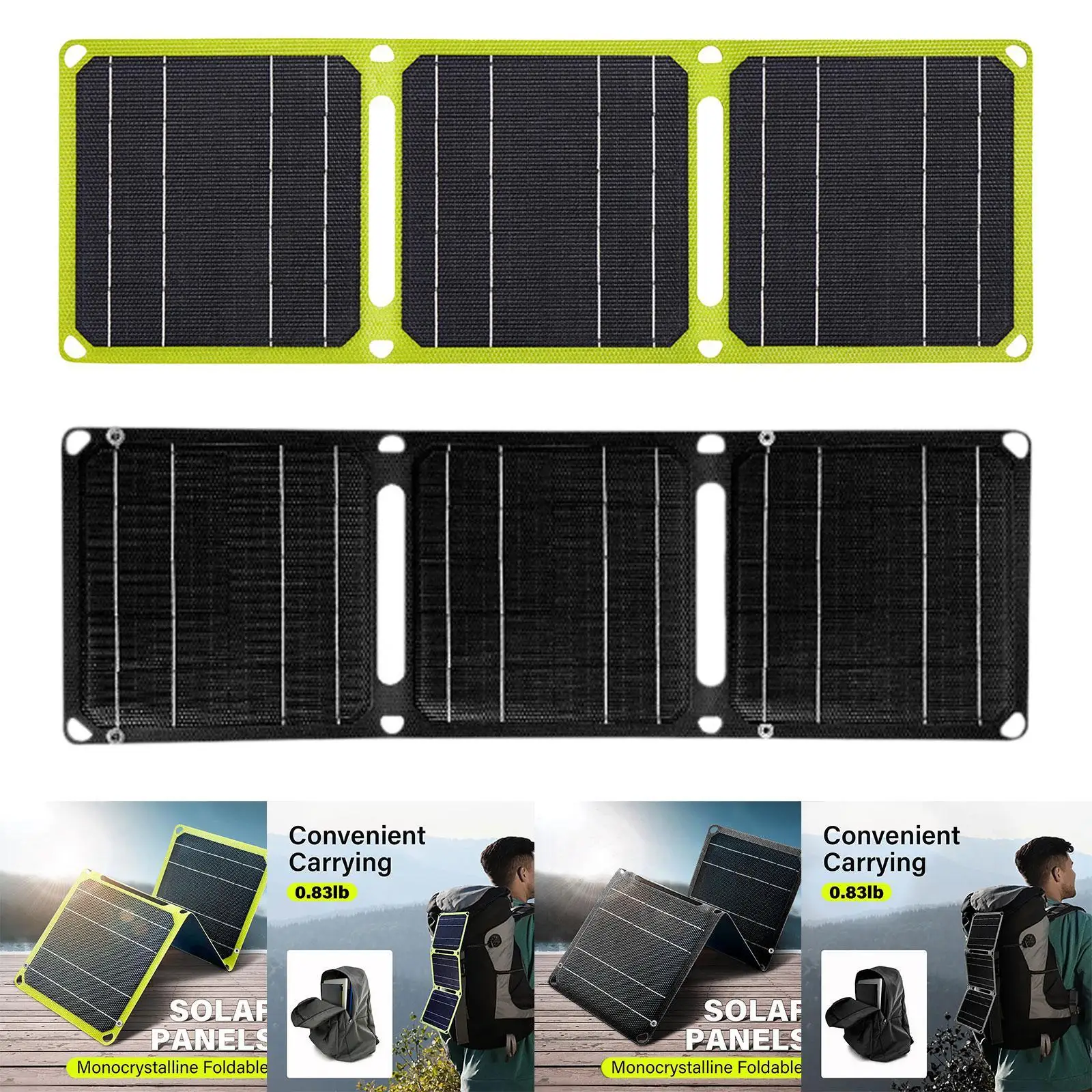 

Solar Panel 3 Folding Portable Power Station Lightweight Solar Generator 40W USB Charging for Traveling Outdoor Hiking