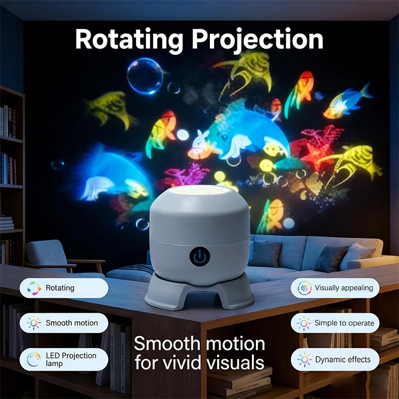 Dynamic Rotating Led Projector Light Night Scene Projection Night Lights For Meditation Bedroom Home Theater  For Home Decor
