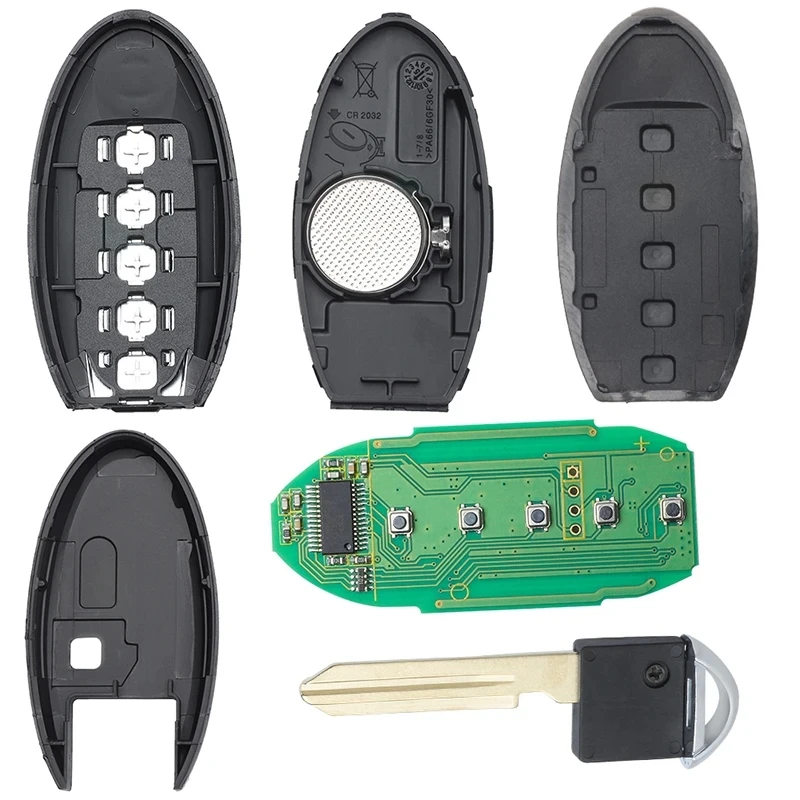 KEYECU 5 Buttons 433.92MHz 4A Chip for Nissan Murano Pathfinder 2015-2019 Auto Smart Remote Key Fob S180144308 FCC KR5S180144014