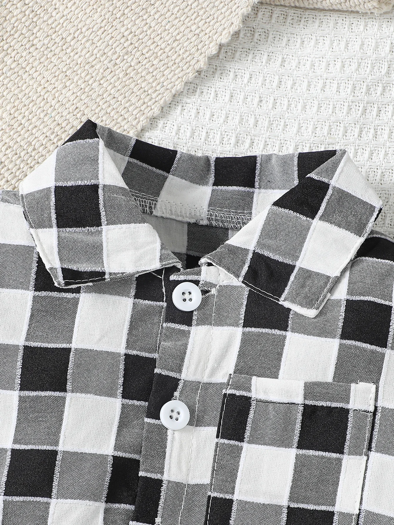 6-36M Baby boys casual simple style short sleeve gentleman striped plaid shirt thin spring/summer style