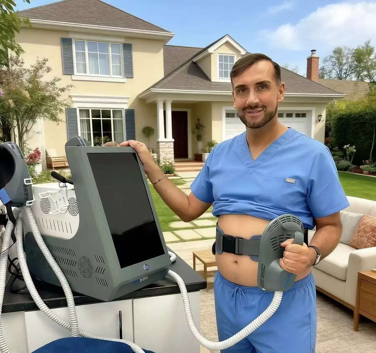 

EMS MYOslim Body Sculpt Machine RF Sculpting Electromagnetic stimulate Body Slimming Machines Muscle Build 6500W 4 5 Handles