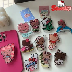 Sanrio-Soporte de anillo de Hello Kitty para teléfono móvil, accesorio de Anime 3d, Universal, para dedo