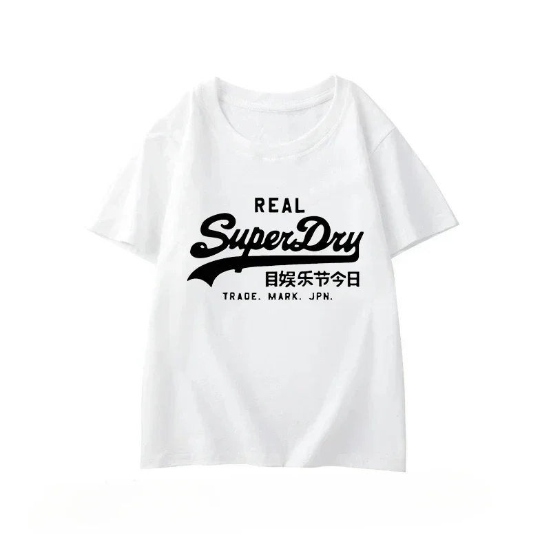 New Superdry Extremely Dry Children Cotton T-shirt Summer Fashion Brand Printed Letter Short Sleeve T-shirt Boys Girls Tops Tees