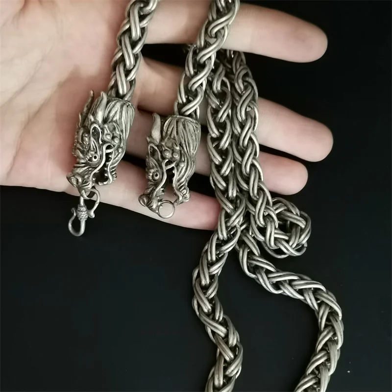 Fashion Vintage Faucet Necklace Exquisite Tibetan Silver Inlaid Jewelry for Men Women Couple Unique Personality Gift