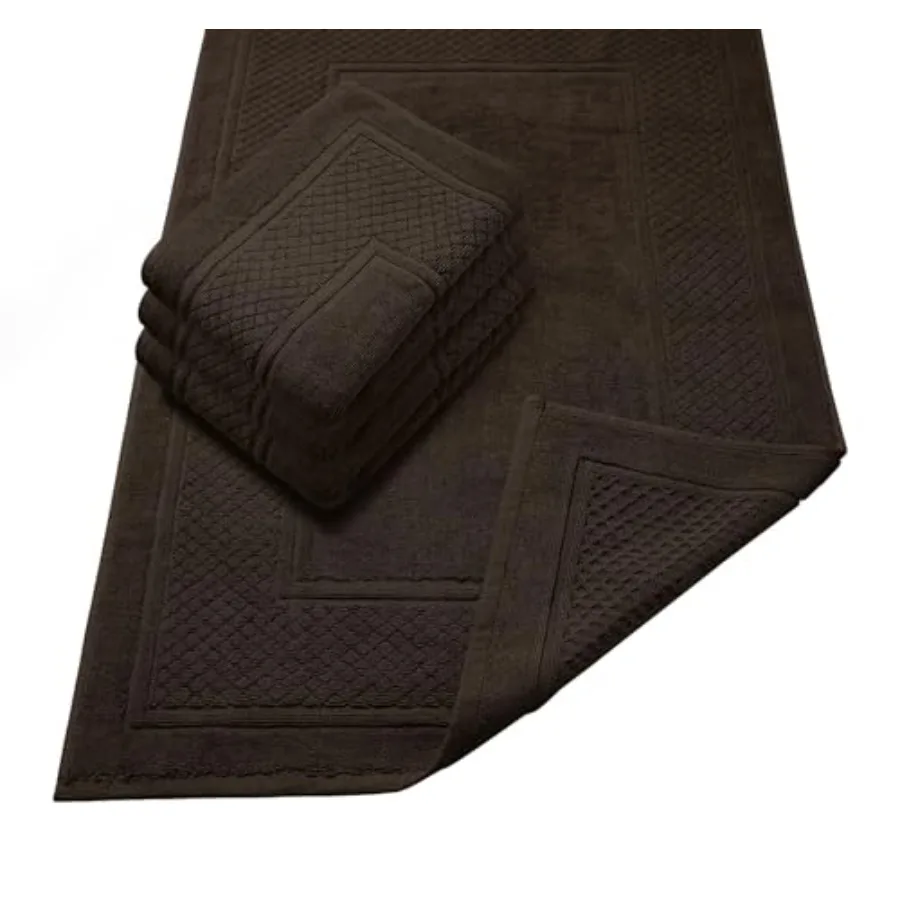 

Bath Mat - 100% Cotton Set of 4 Absorbent Bathmat - Bathroom Mats Quick Dry Bath Mats for Bathrooms 22x34 Inches