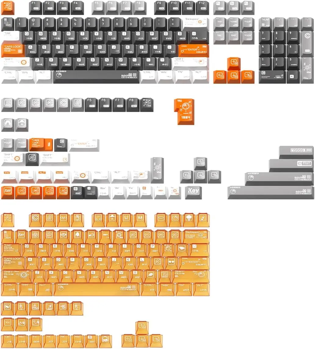 

Набор кастомных кейкапов Cherry Profile из PBT-материала, 157 клавиш + 87 клавиш из другого материала - 244 клавиши, подходит для переключателей Cherry MX 61/87/104/108