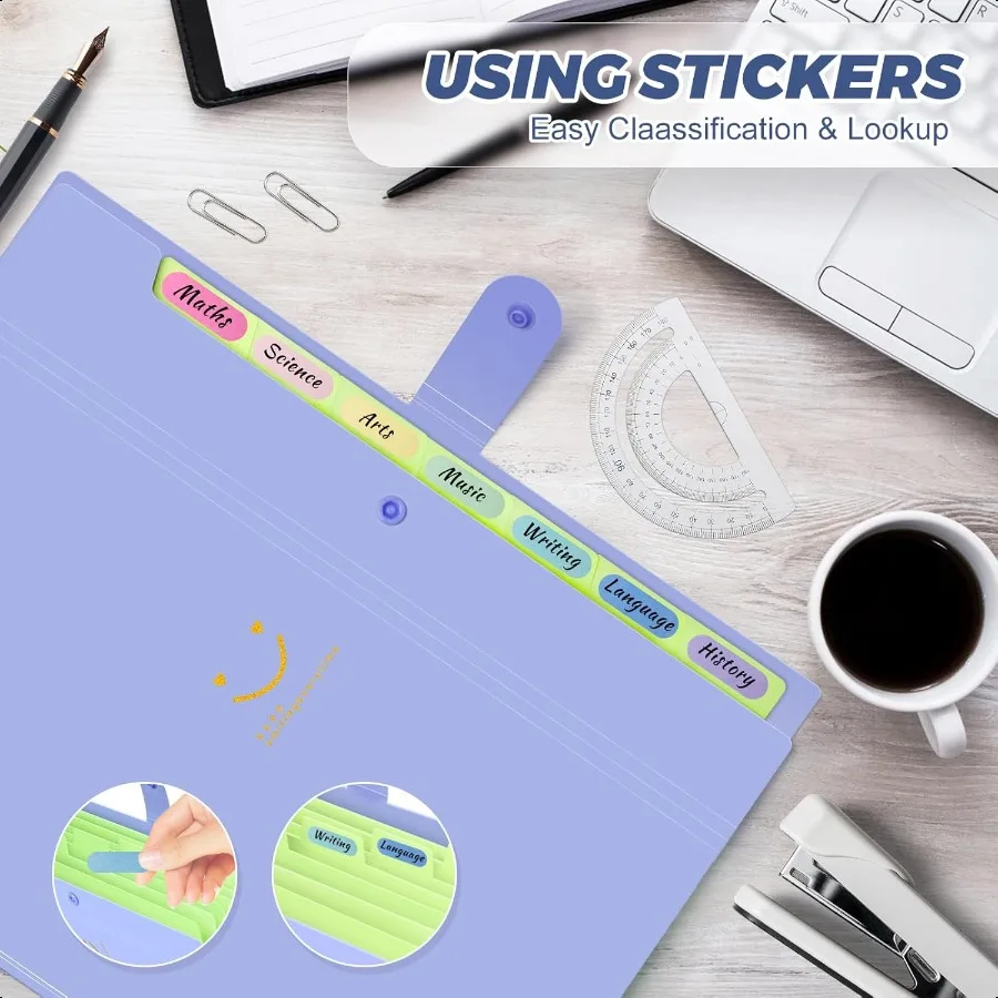 Expanding File Folder 8 Pockets Accordion File Organizer A4 Letter Size Paper Document Receipt Organizer Accordian Filing Folde