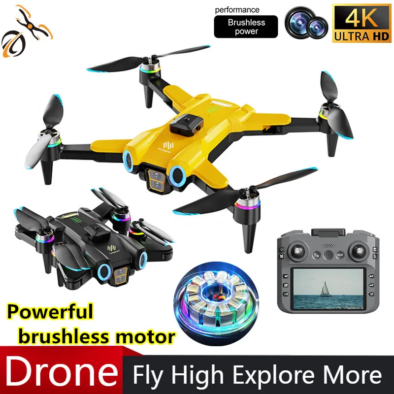 T16 Mini Drone GPS 4K HD Dual Camera 4.5-inch Screen Remote Control Brushless Motor Obstacle Avoidance RC Quadcopter Toys Gifts
