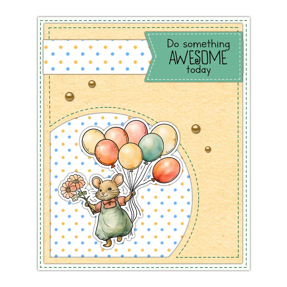 Mangocraft Christmas Tree Cake And Mouse Clear Stamps Xmas DIY Scrapbooking Supplies Silicone Stamp For Cards Albums Decor
