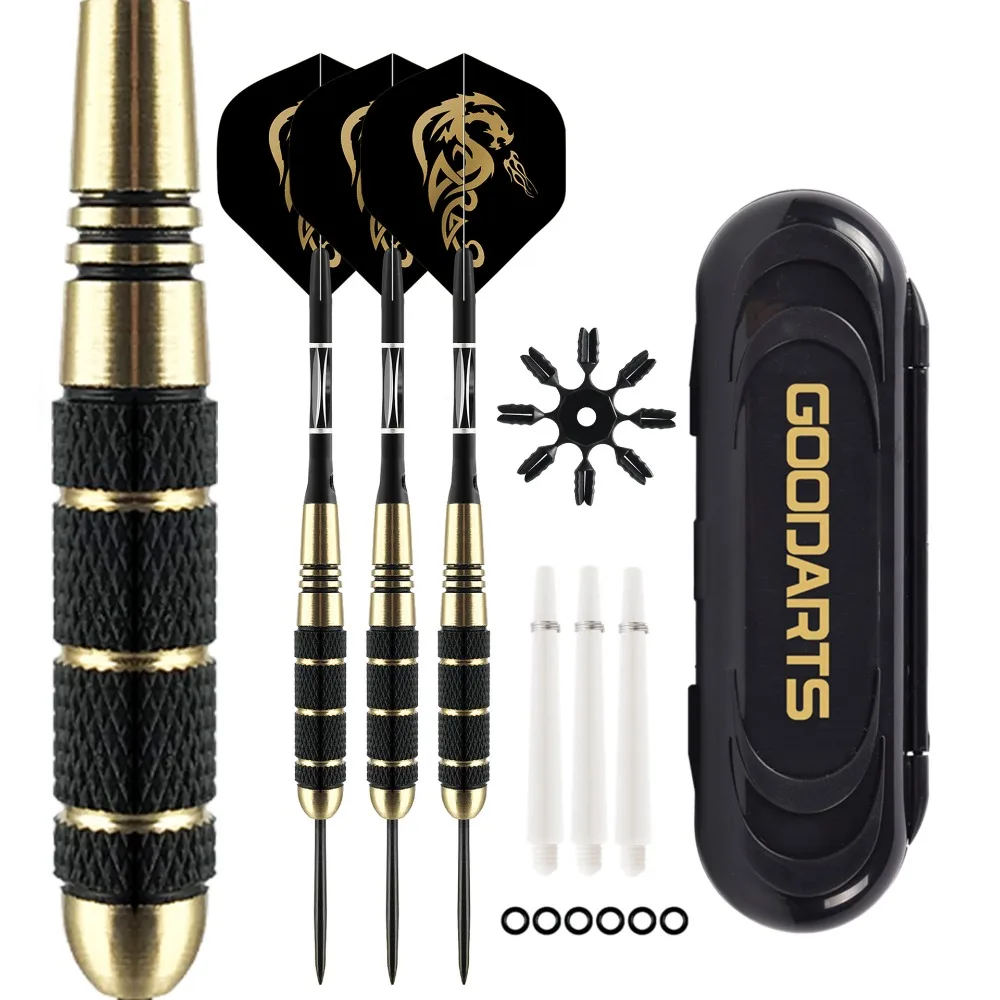 

Professional Dart Set Metal Steel Tip Precision Engraved Brass Barrel Darts with Nylon Shaft Protector Dart Set