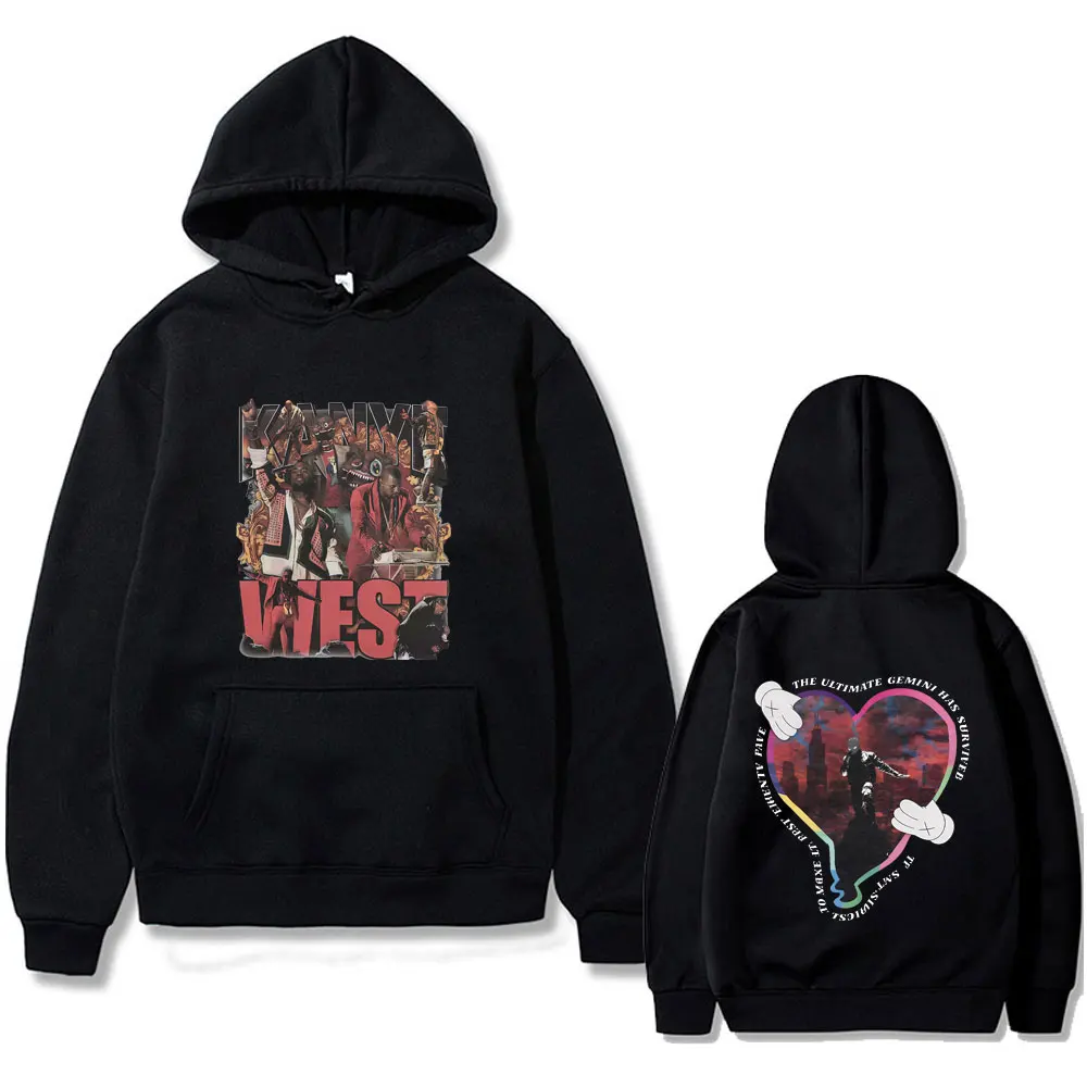

Rapper Kanye West Heartbreak Graphic Hoodie Men Women Hip Hop Fashion Pop Music Hoodies Male Vintage Oversized Hooded Sweatshirt