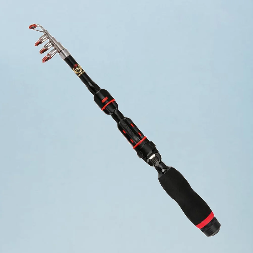 Telescopic Fishing Rod Folding Pole Portable Fishing Accessory Fishing Suplies for Fish Lover (Black, 15 Meters)