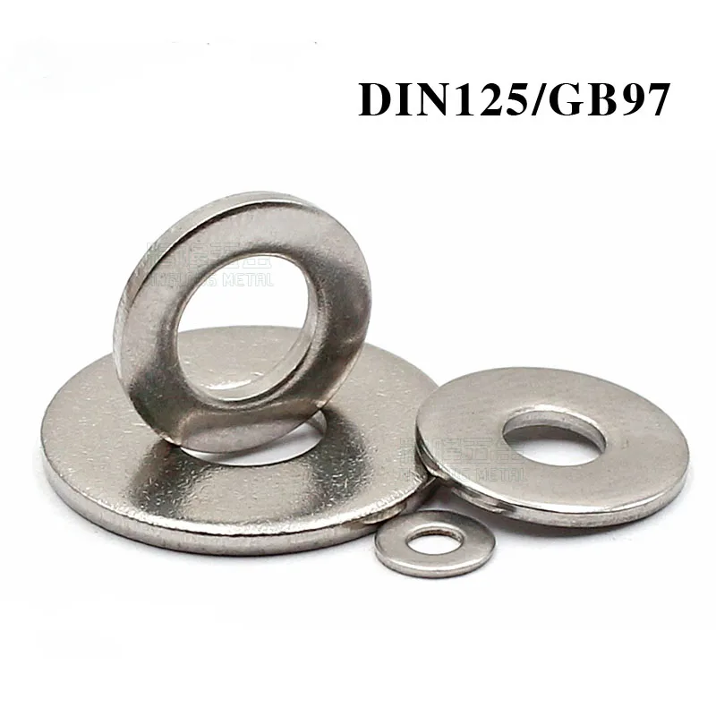 100Pc M1.1 M1.2 M1.3 M1.4 M1.5 M1.6 M1.7 M2 M2.5 M3 M3.5 M4M5M6 Large Flat Washer Stainless Steel Big Metal Gasket Plain Washers