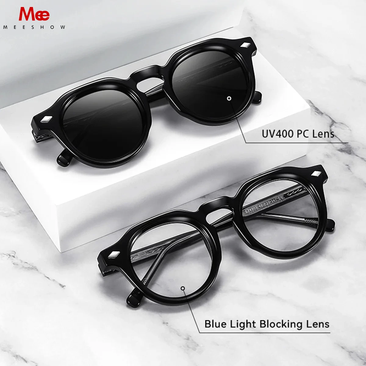 MEESHOW Designer Classic New Fashion 2025 Luxury Vintage Custom Logo Oval Shades Retro Sunglasses Women Men Solar Gafas