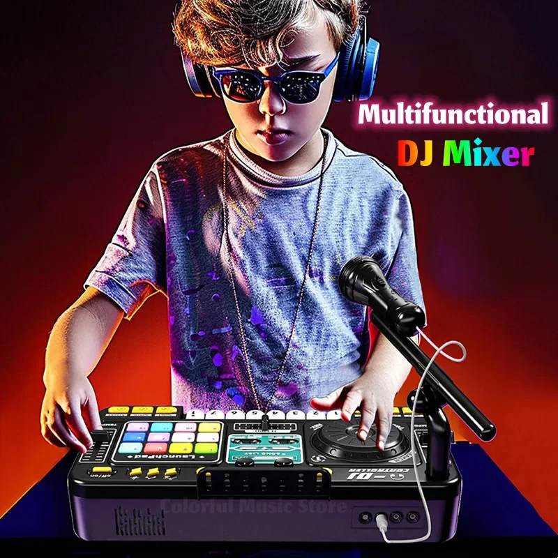 Newest Controller Electronic Organ DJ Entertainment Children Simulation Multifunctional DJ Mixer Player Music Toy Christmas Gift