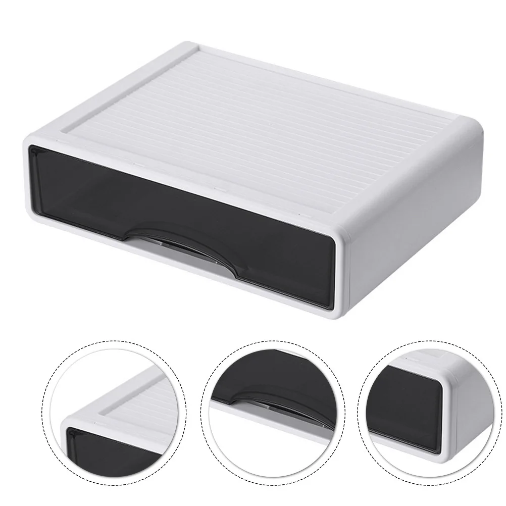 Desktop Drawer Box 3-Tier Stackable Organizer Stationery Storage Container Plastic Desk Organizer For Office Makeup
