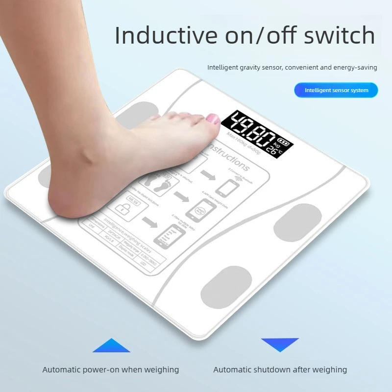Smart Bluetooth Body Fat Scale BMI Analyzer Digital Weight Scale for Home Gym Health Tracking