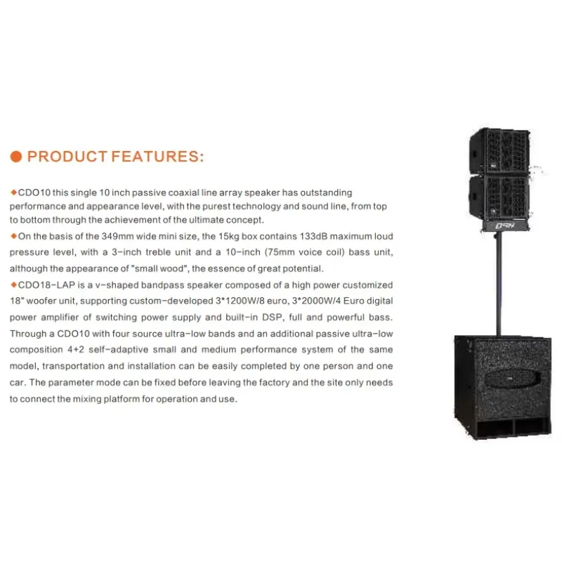 Active Coaxial 10 Inch Line Array Speaker DSP 18 Inch Sub Bass Waterproof For Outdoor Party