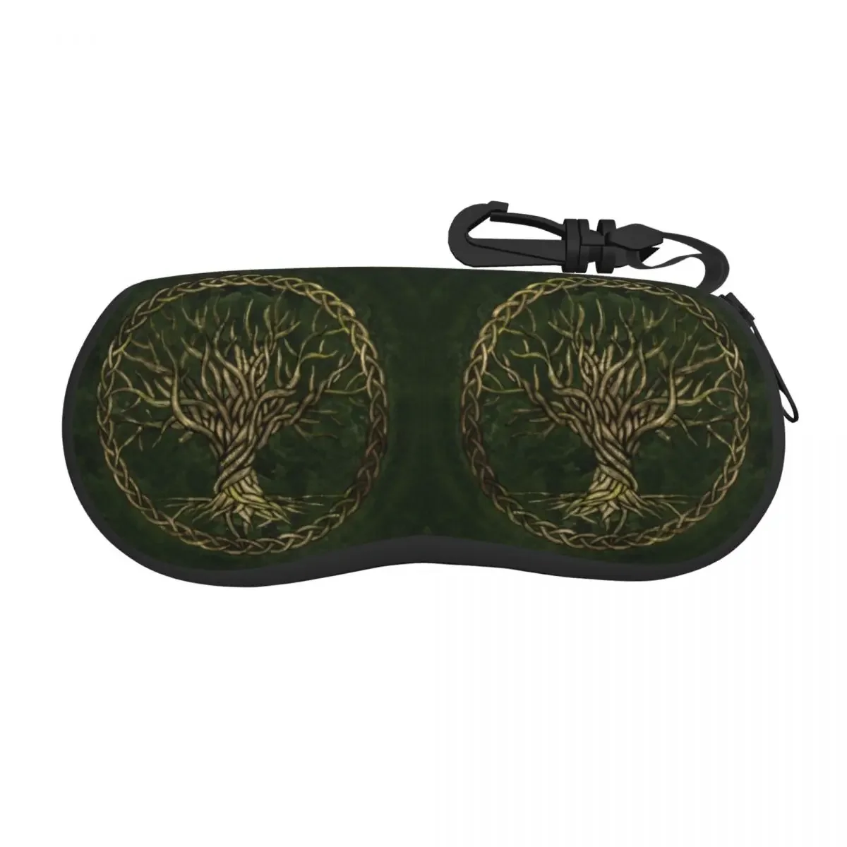 Green And Gold Tree Of Life Sunglasses Soft Case Neoprene Zipper Viking Yggdrasil Shell Eyeglass Case Protective Box For Glasses