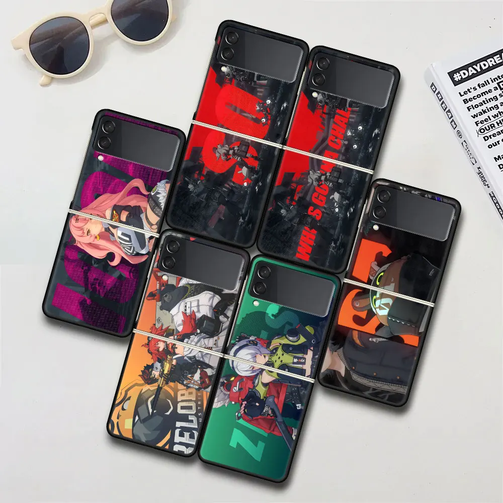 Zenless Zone Zero Cool Case for Samsung Galaxy Z Flip4 Flip3 Hard PC Phone Cover Flip 4 3 5G Black Funda Zflip4 Zflip3 Shell