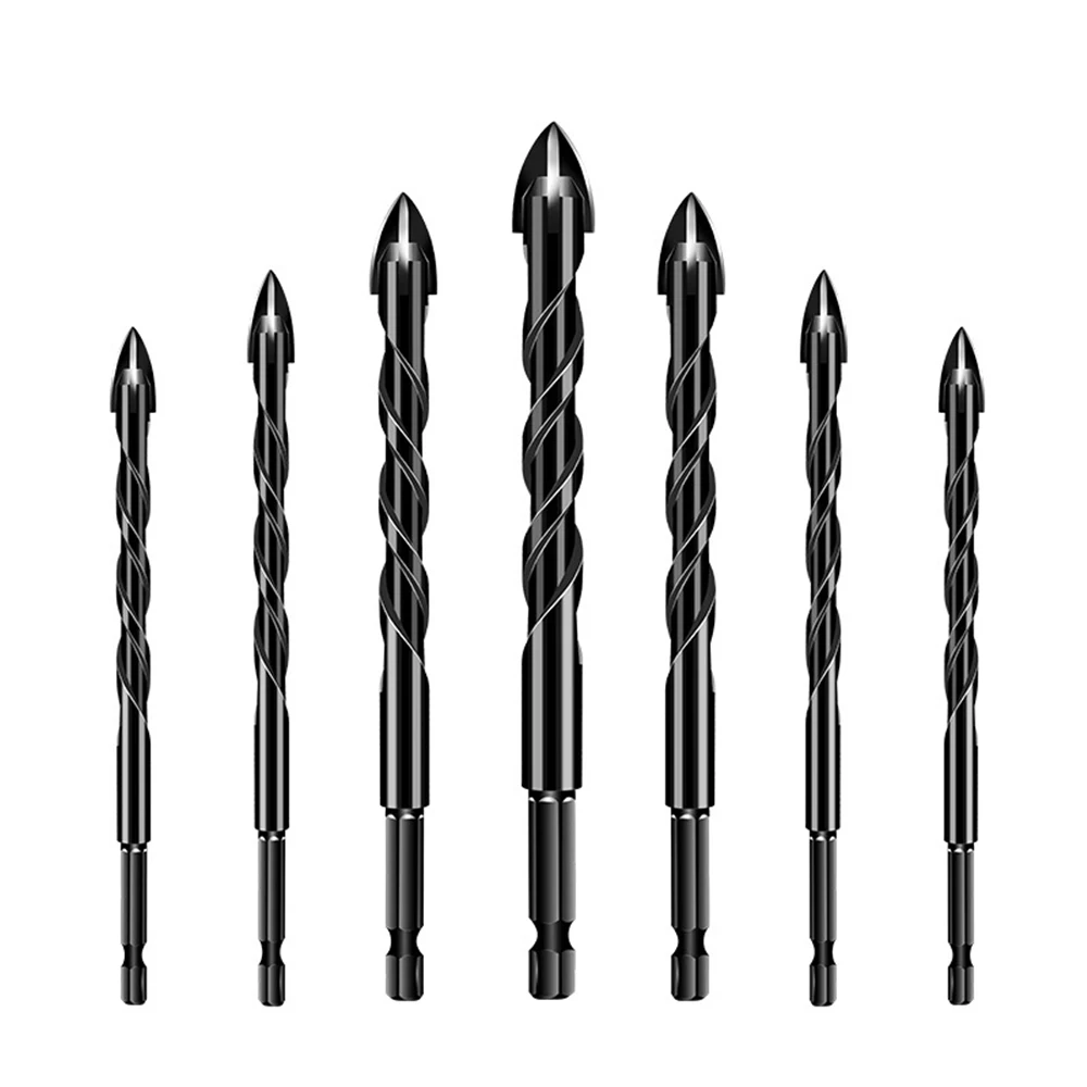 10Pcs Four Blade Cross Overlord Drill 6.35mm Hex Handle Alloy Multi-Function Electric Drill Drilling Fried Dough Twists Drill