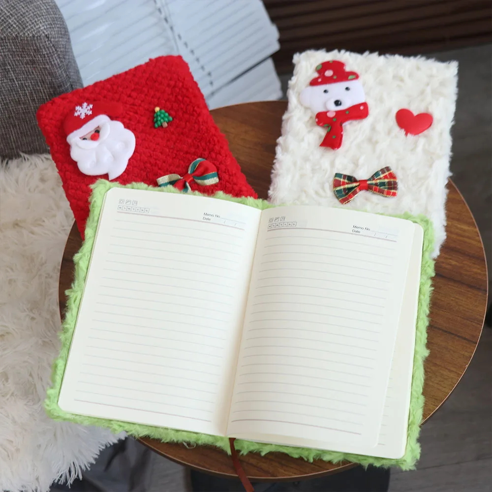 

Creative A5 Christmas Notebook Soft Snowman Horizontal Line Handbook Square Cute Journal Notebook Gift