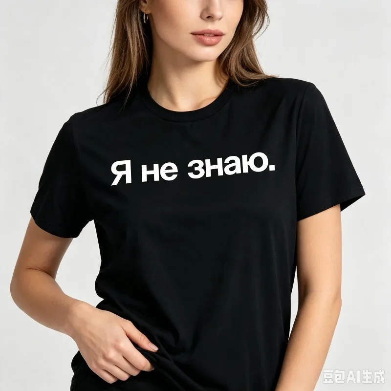 YA Ne Znaю I Dont Know T-Shirt 100% Cotton Russian Funny Quote Minimalist Casual Graphic Tee