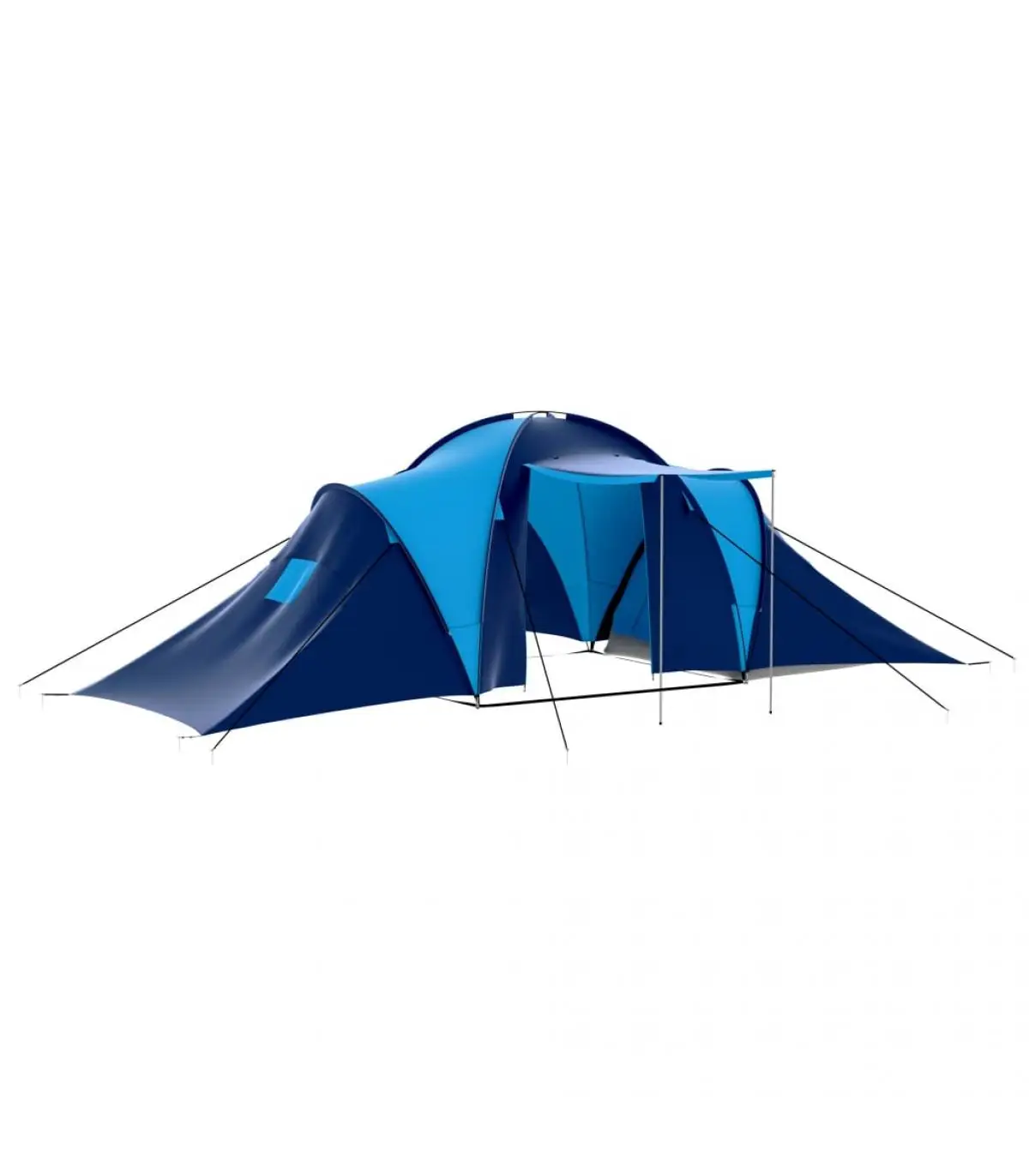 Camping tents for 9 People dark blue and green fabric