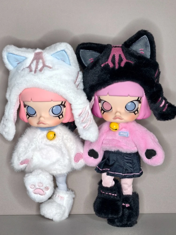 POPMART مولي بيكابو 1/8 سلسلة شخصيات الحركة صندوق أعمى ألعاب عصرية دمى تماثيل قطة سوداء ديكور المنزل نموذج سطح المكتب الهدايا