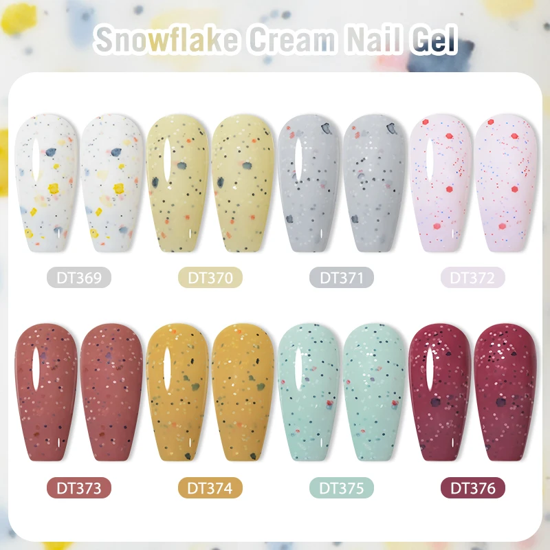 Ontmoet Over 7Ml Roze Sneeuwvlok Crème Gel Nagellak Semi Permanente Vernish Lente Kaas Kleur Pailletten Gel Polish Nail Art