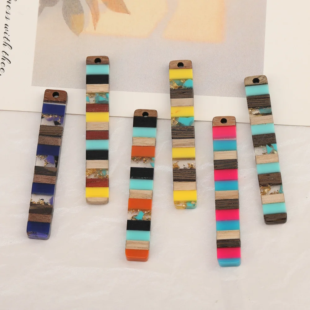 

Cordial Design 40Pcs 8*51MM DIY Accessories/Stick Shape/Hand Made/Jewelry Findings&Components/Natural Wood & Resin/Charms