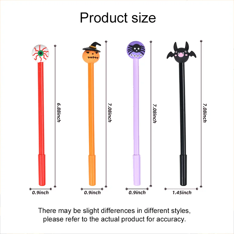 10pcs Halloween Style Gel Pen Creative Pumpkin Light Bat Ghost Halloween Gifts for Students Rewards Prizes School Supplies TMZ