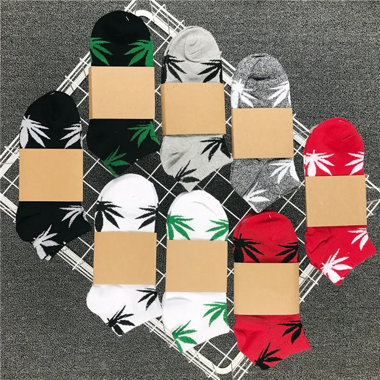 1 pair of fashion Harajuku unisex hip hop street fashion weed socks fun skateboard hemp socks ankle high happy socks