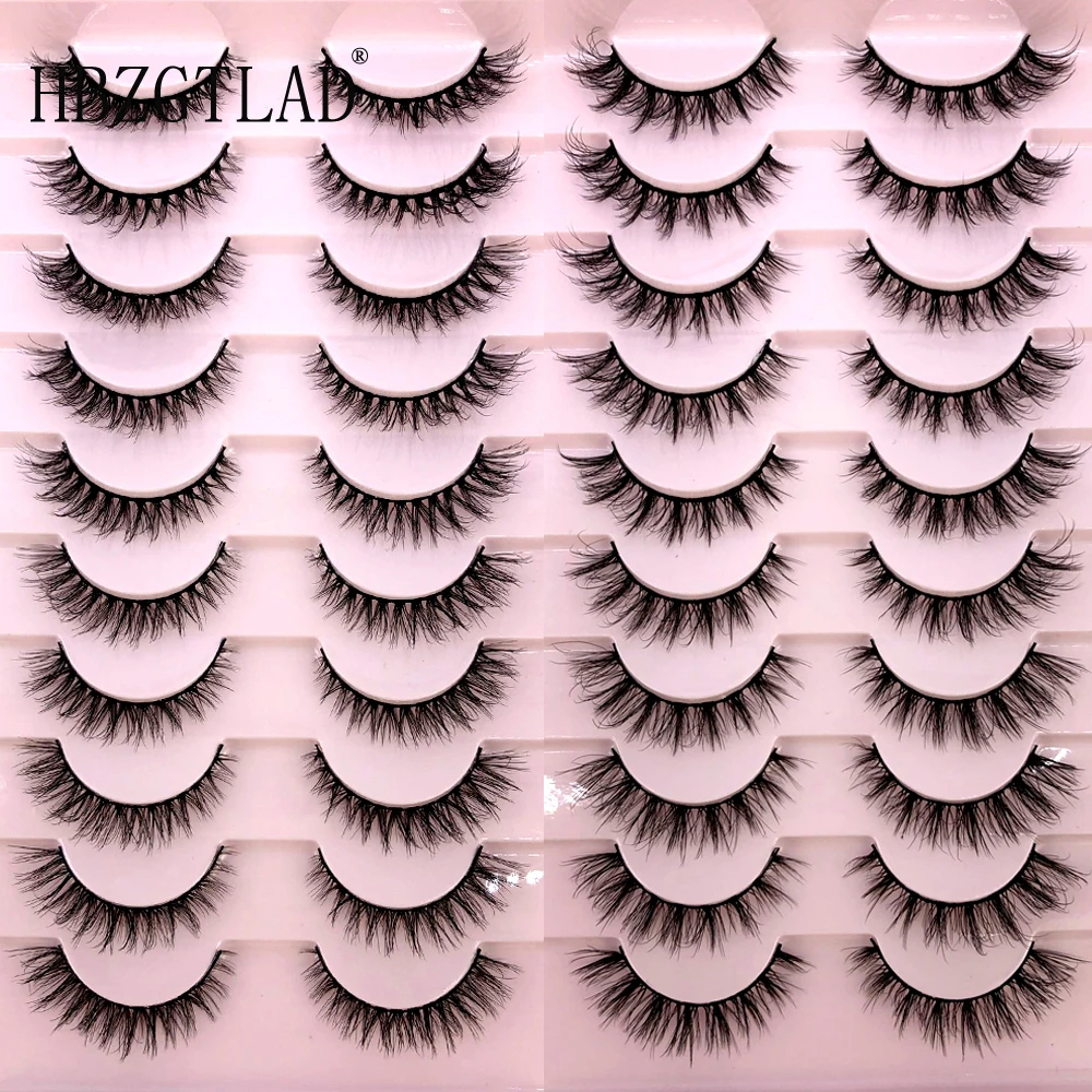 10Pairs 3d Mink Dramatic Volume Lashes Bulk Faux Thick Long Wispy Natural Mink Lashes Pack Short Wholesales Natural False lashes