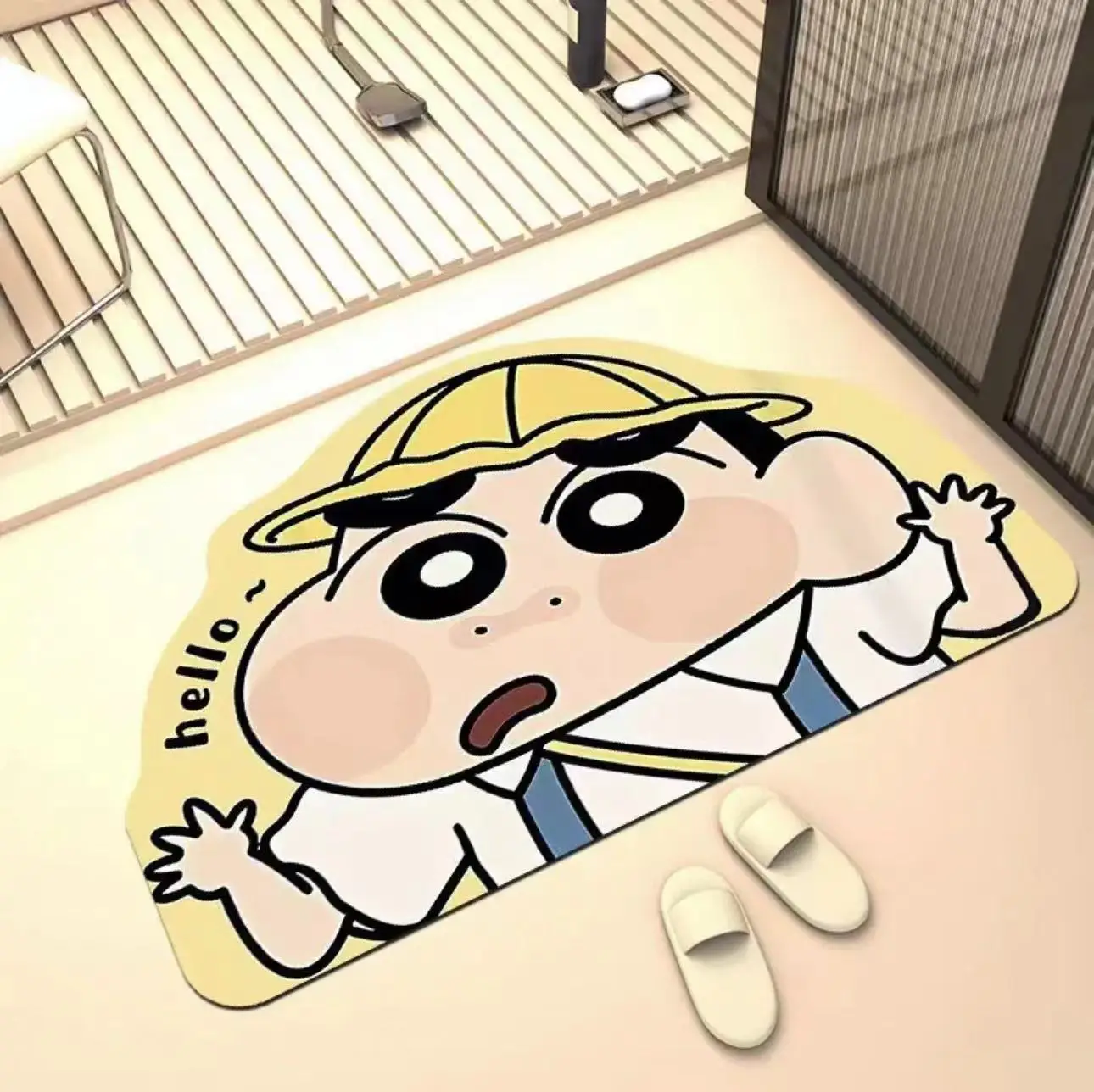 30*40cm Shower Room Water Uptake Mat Quick Drying Fashionable and Exquisite Cartoon Crayon Shin Chan Anime Anime Periphe 썸네일 5